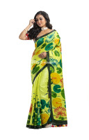 Munga Silk Saree With Digital Print And Contrast Color Border (KR2210)